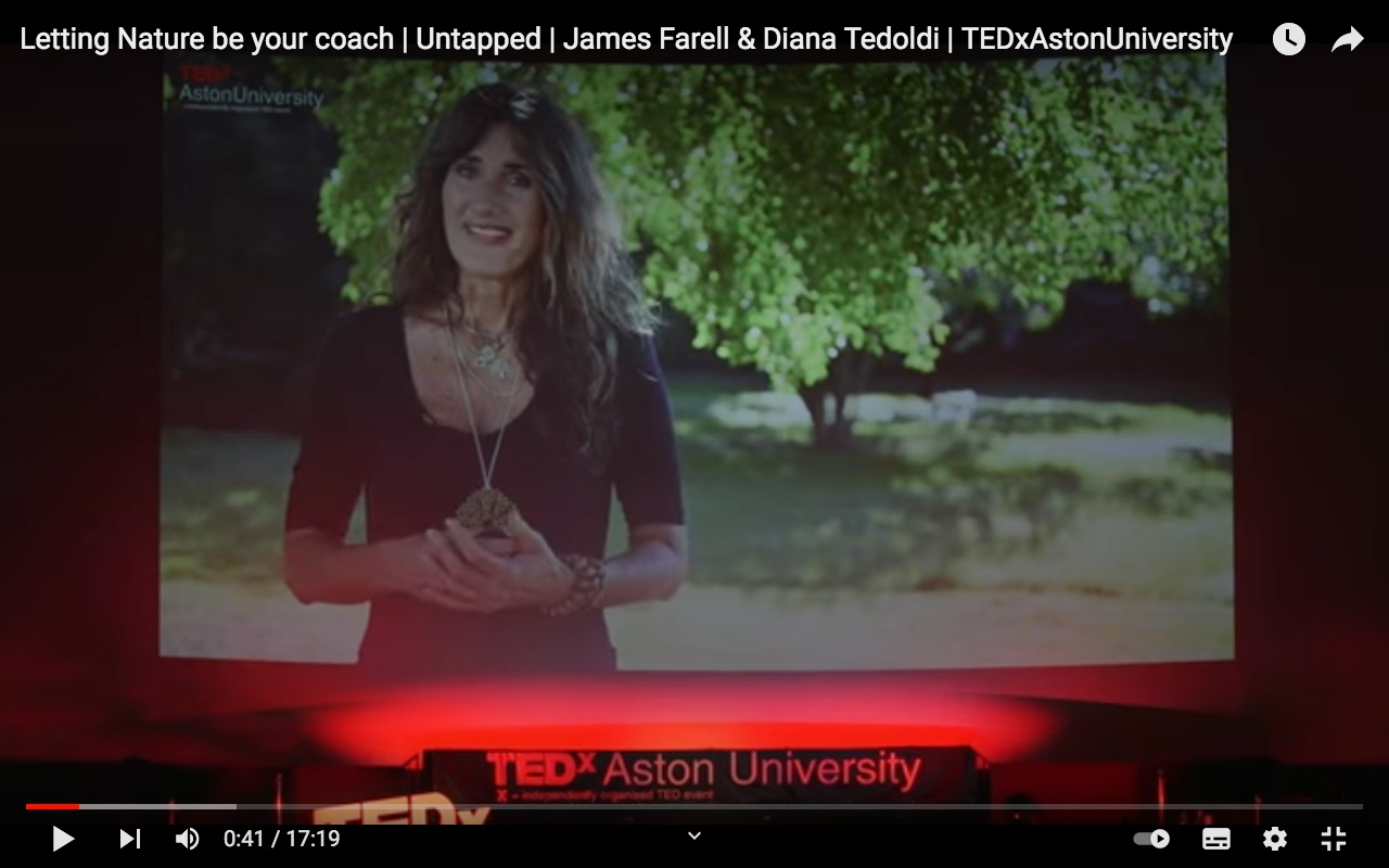 TEDx Diana Tedoldi on stage Nature Coach